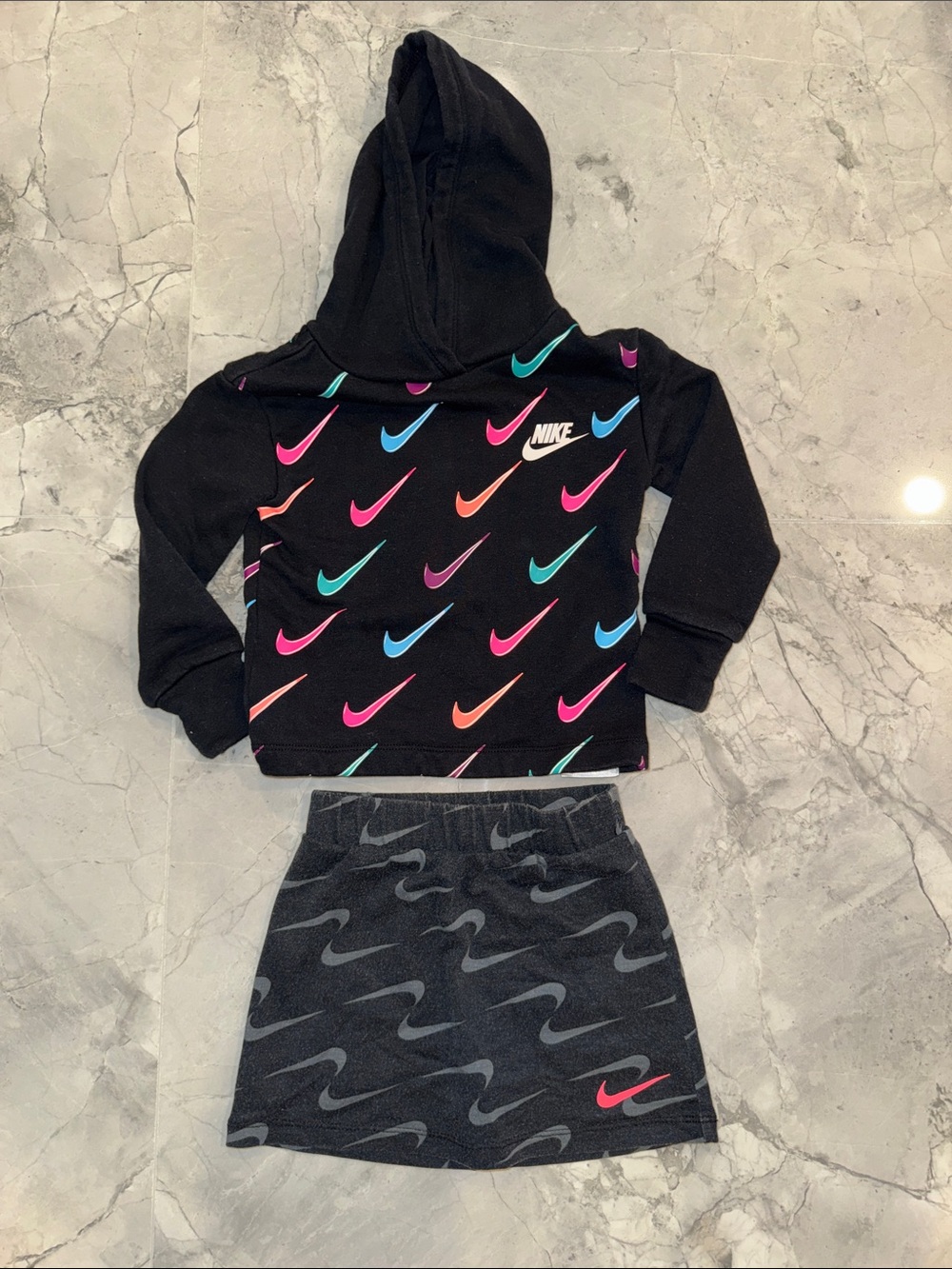 Nike Black Kids Hoodie and skort 2 pcs set